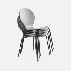 Set of 4 retro wooden stacking chairs