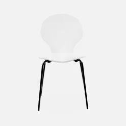 Set of 4 retro wooden stacking chairs