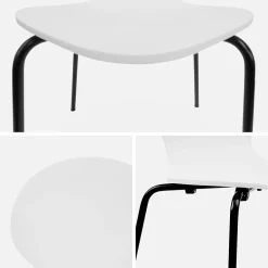 Set of 4 retro wooden stacking chairs
