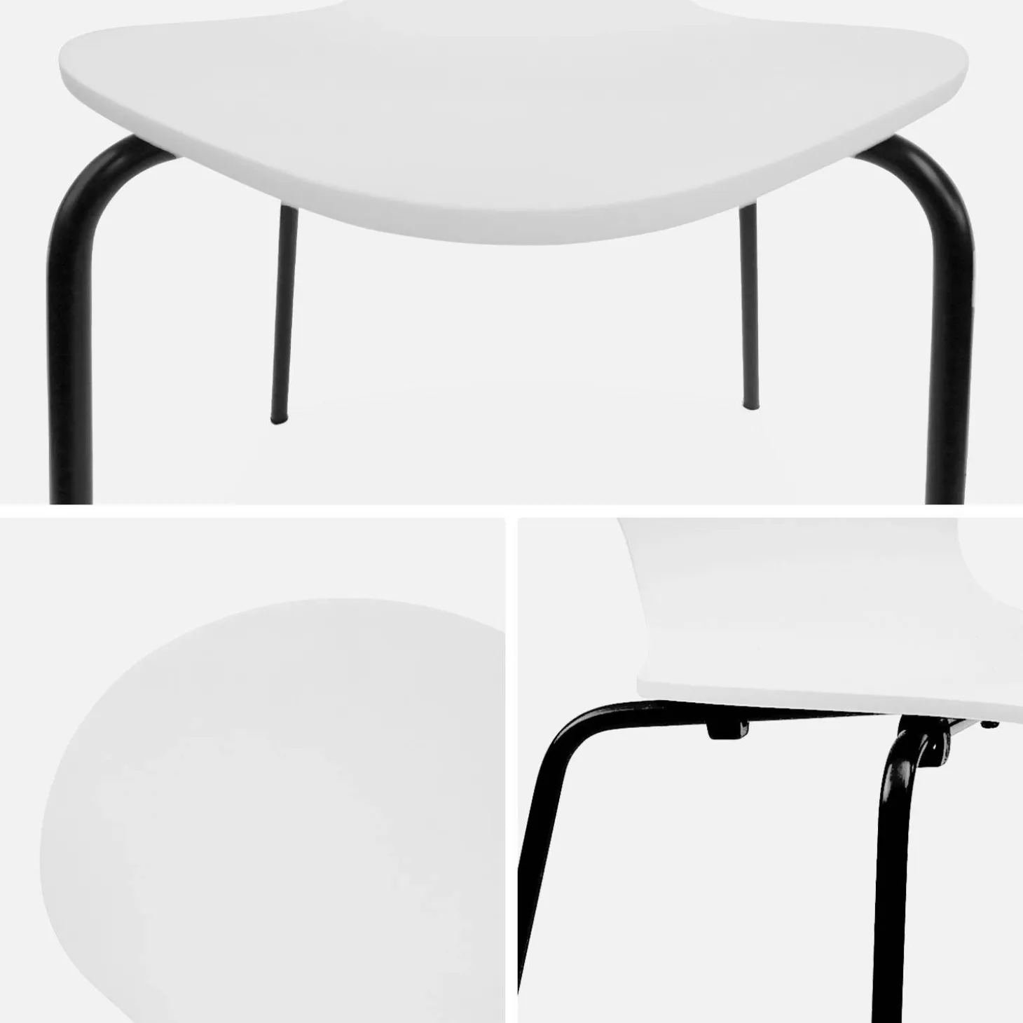 Set of 4 retro wooden stacking chairs