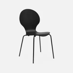 Set of 4 retro wooden stacking chairs