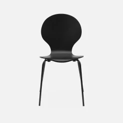 Set of 4 retro wooden stacking chairs