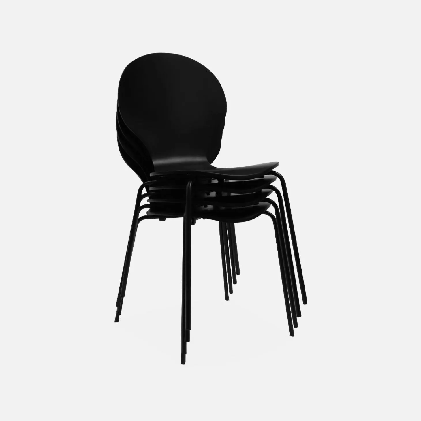 Set of 4 retro wooden stacking chairs