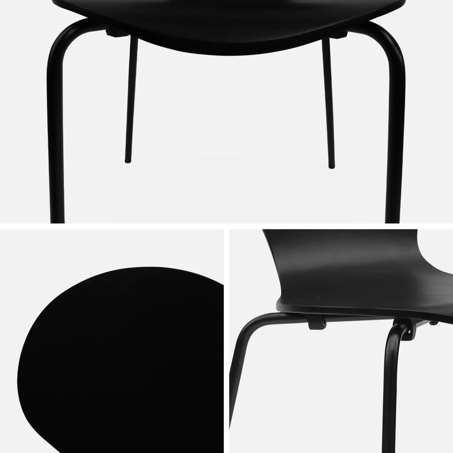 Set of 4 retro wooden stacking chairs