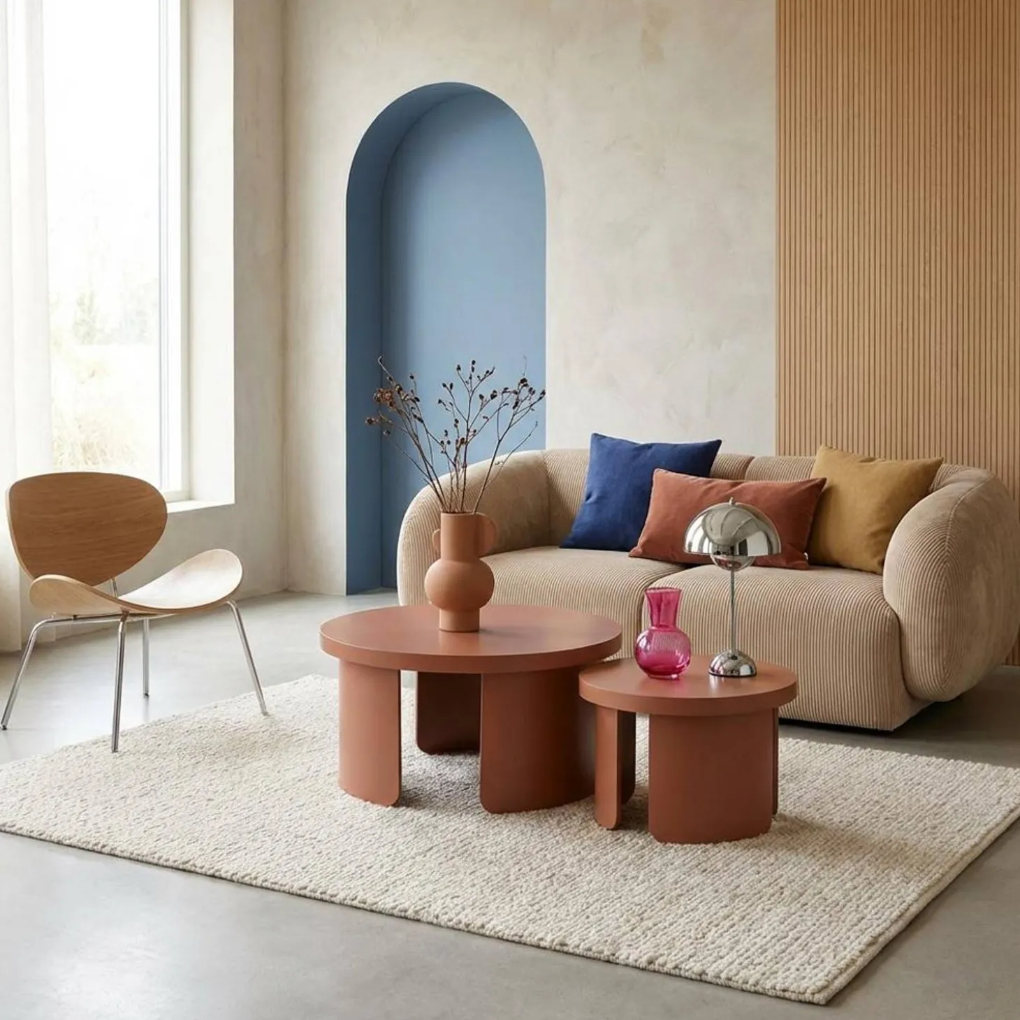 Set of 2 round nesting coffee tables