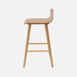 Set of 2 scandinavian bar stools in rubberwood