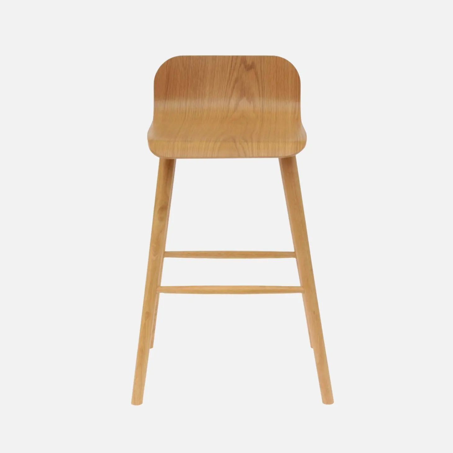 Set of 2 scandinavian bar stools in rubberwood