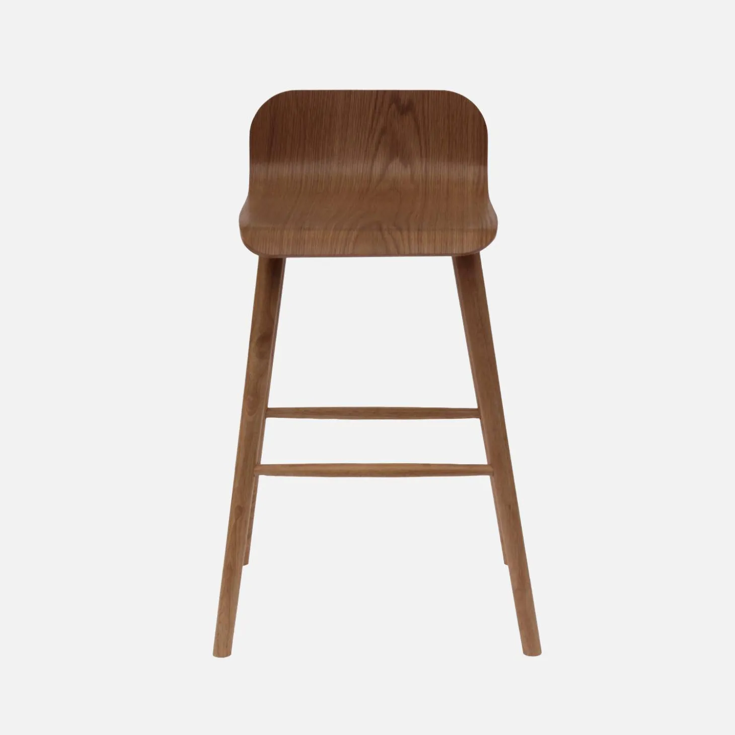 Set of 2 scandinavian bar stools in rubberwood