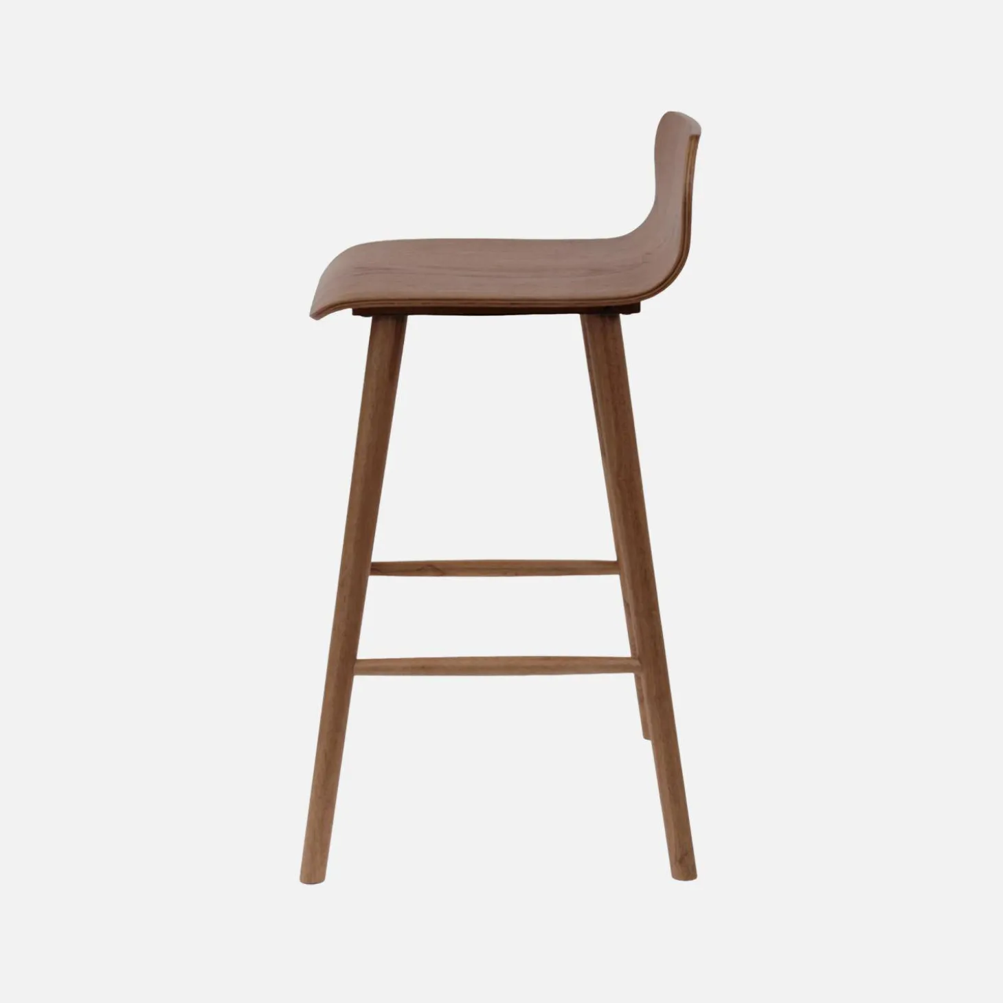 Set of 2 scandinavian bar stools in rubberwood