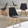 Set of 4 scandi-style dining chairs with wooden legs