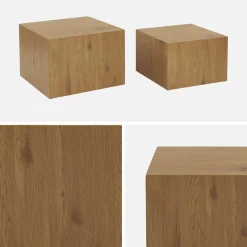 Set of 2 square wood effect nesting coffee tables