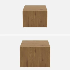 Set of 2 square wood effect nesting coffee tables