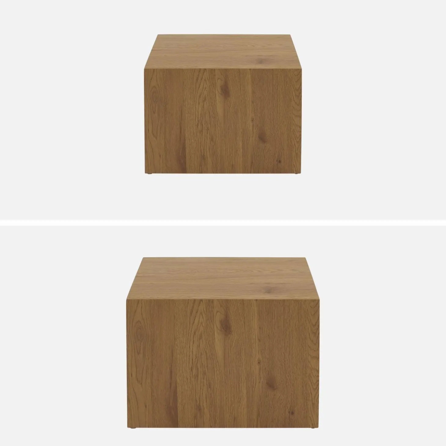 Set of 2 square wood effect nesting coffee tables