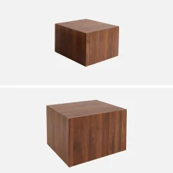 Set of 2 square wood effect nesting coffee tables
