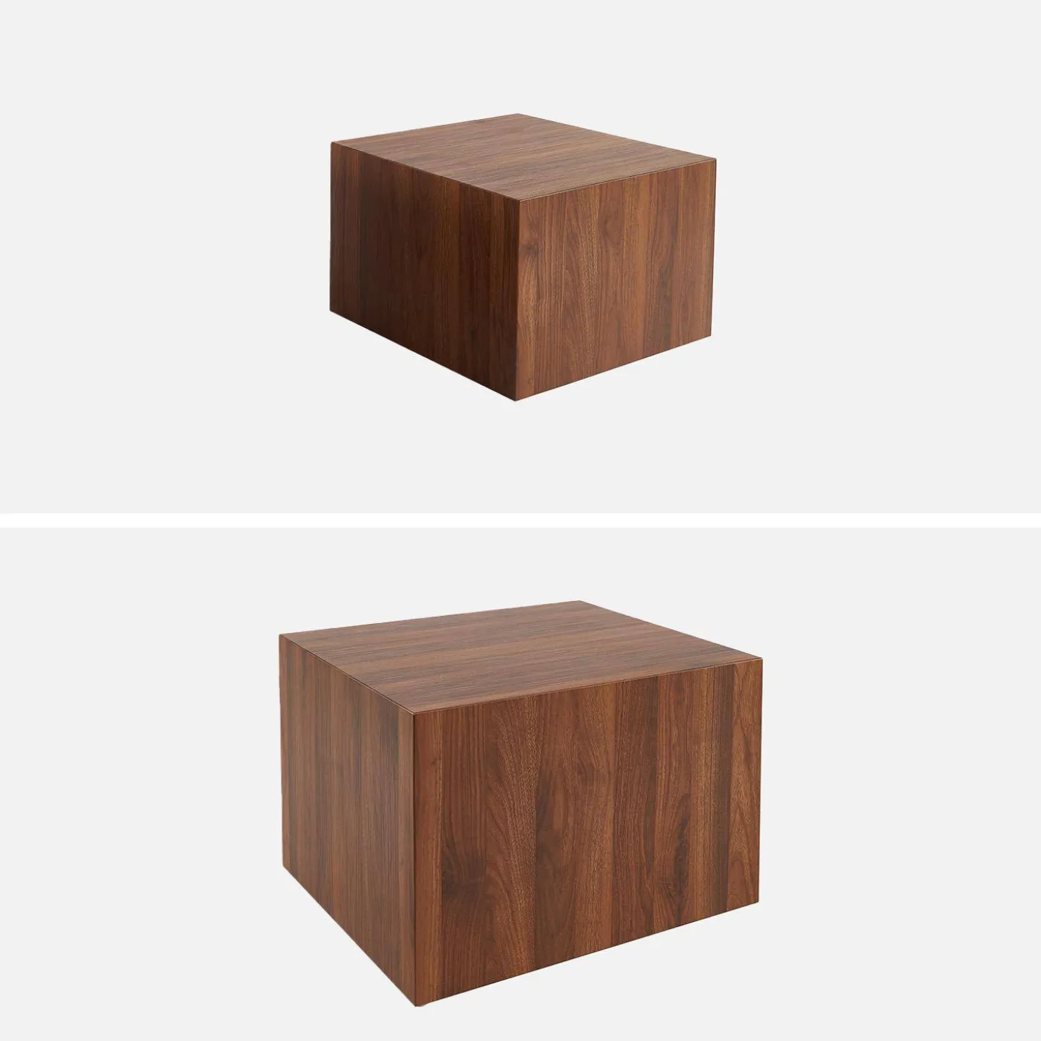 Set of 2 square wood effect nesting coffee tables