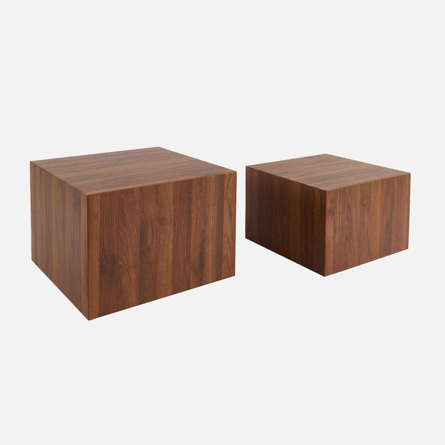 Set of 2 square wood effect nesting coffee tables
