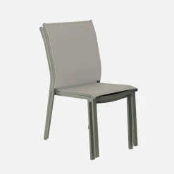 Set of 4 stackable aluminium garden chairs