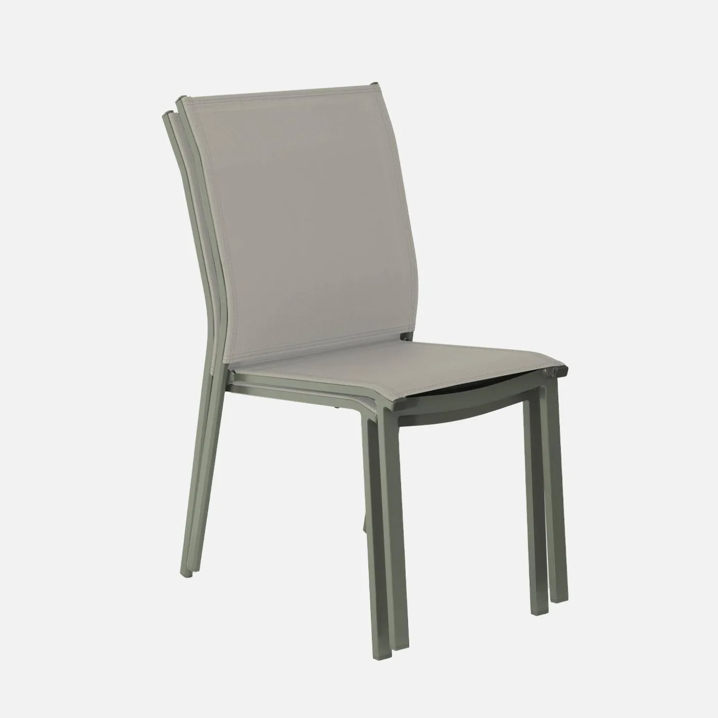 Set of 4 stackable aluminium garden chairs