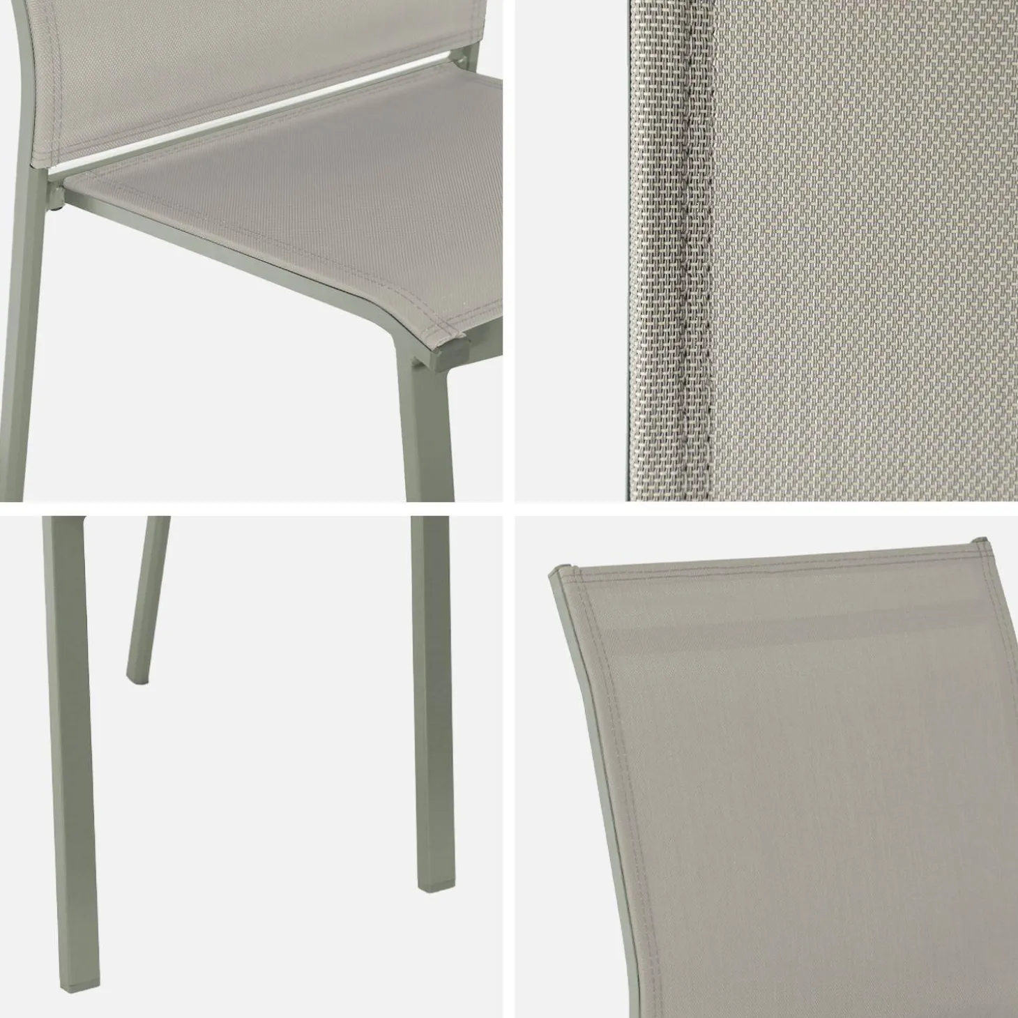 Set of 4 stackable aluminium garden chairs