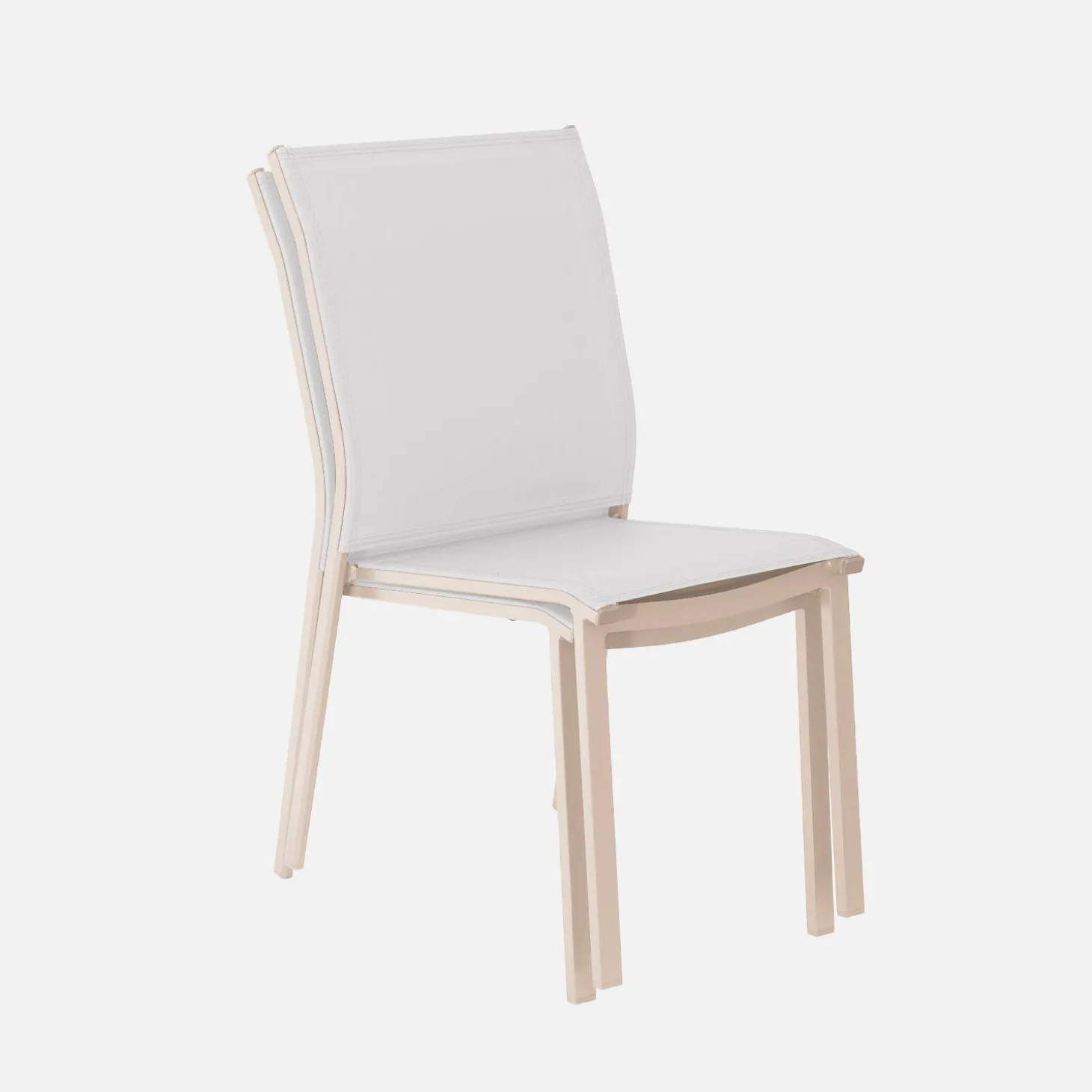 Set of 4 stackable aluminium garden chairs