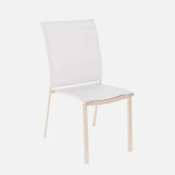 Set of 4 stackable aluminium garden chairs