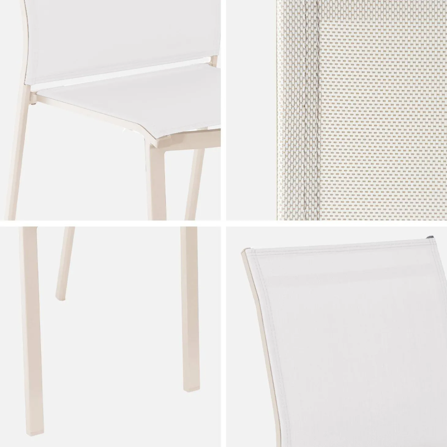 Set of 4 stackable aluminium garden chairs