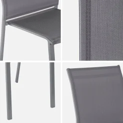 Set of 4 stackable aluminium garden chairs