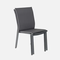 Set of 4 stackable aluminium garden chairs