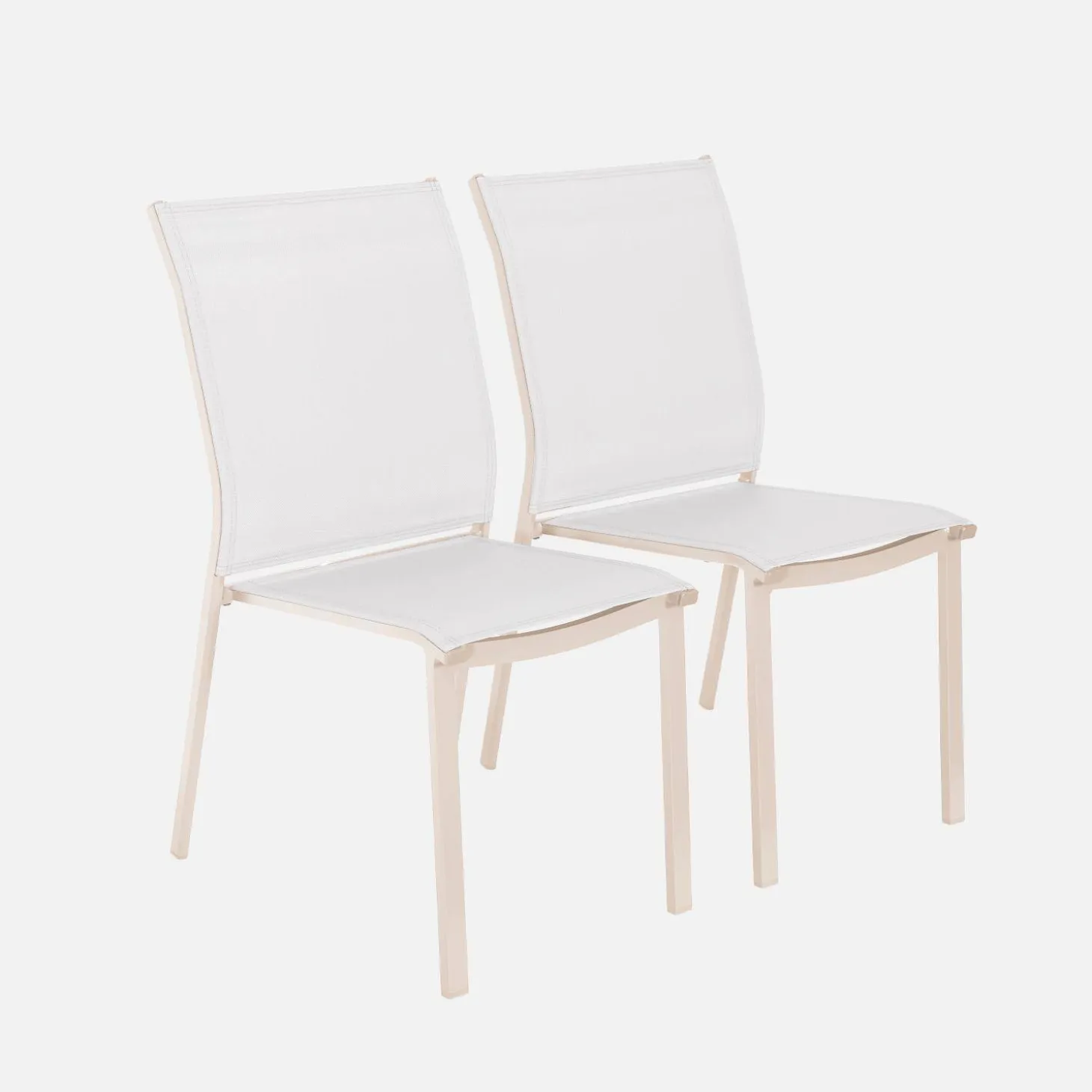 Set of 2 stackable aluminum garden chairs