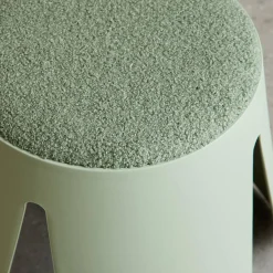Set of 2 stackable children's stools in polypropylene and textured boucle