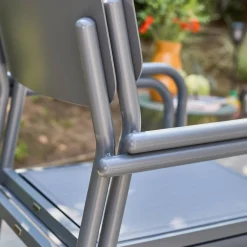 Set of 4 stackable garden chair aluminum
