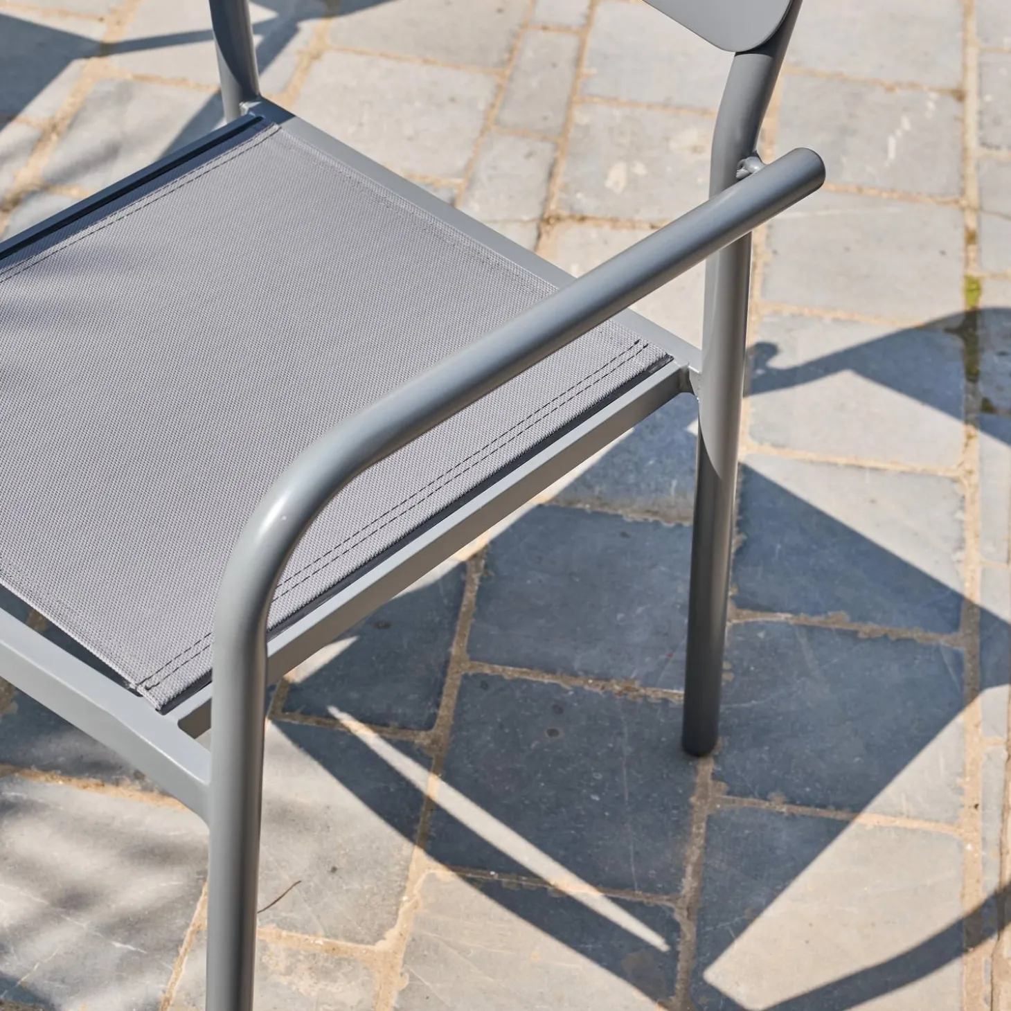 Set of 4 stackable garden chair aluminum