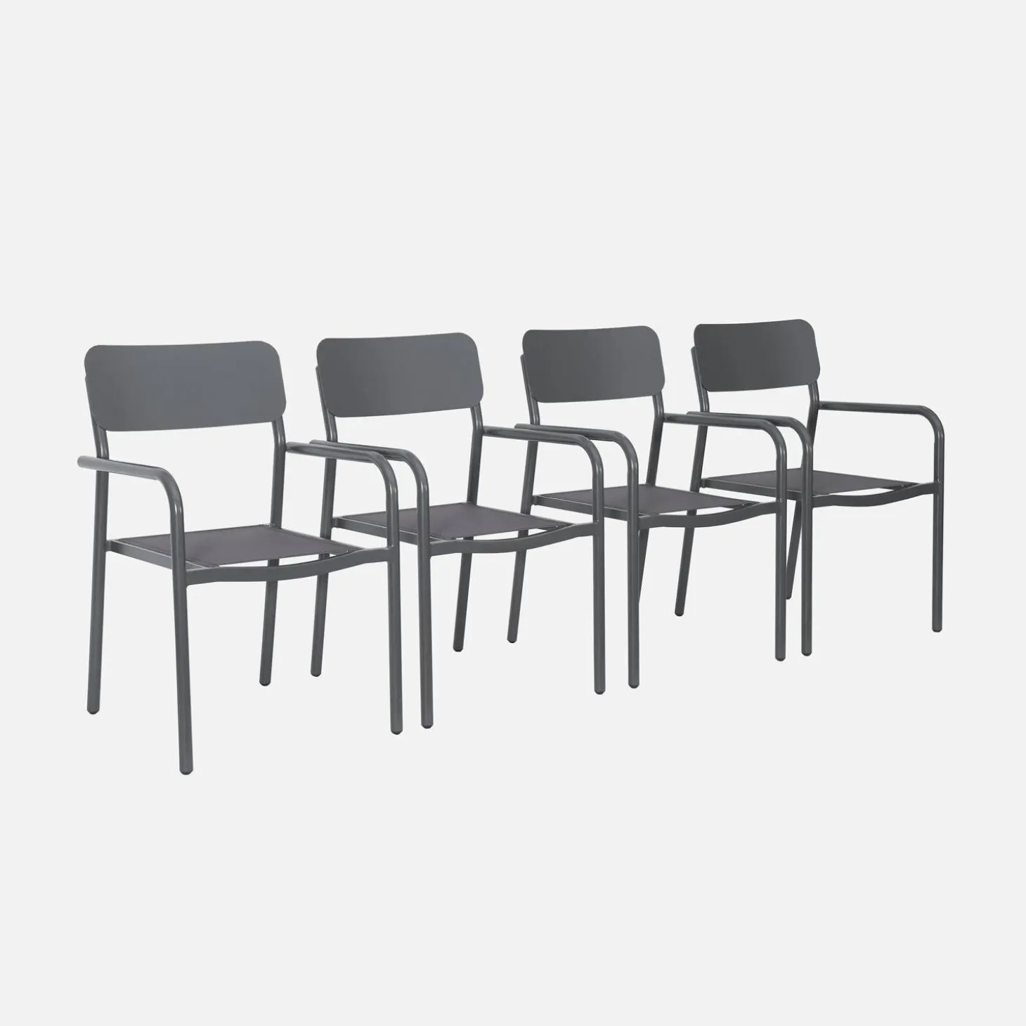 Set of 4 stackable garden chair aluminum