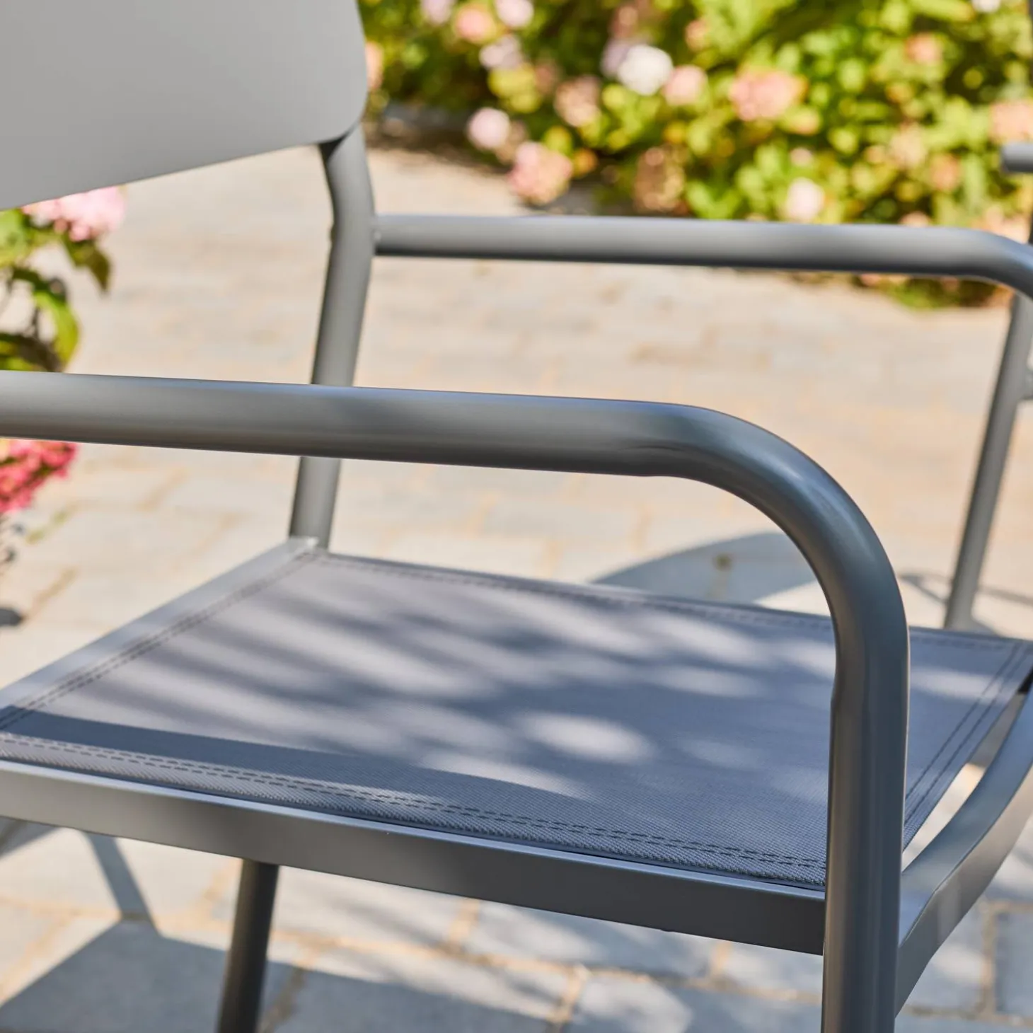 Set of 4 stackable garden chair aluminum