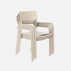 Set of 4 stackable garden chair aluminum
