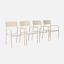 Set of 4 stackable garden chair aluminum