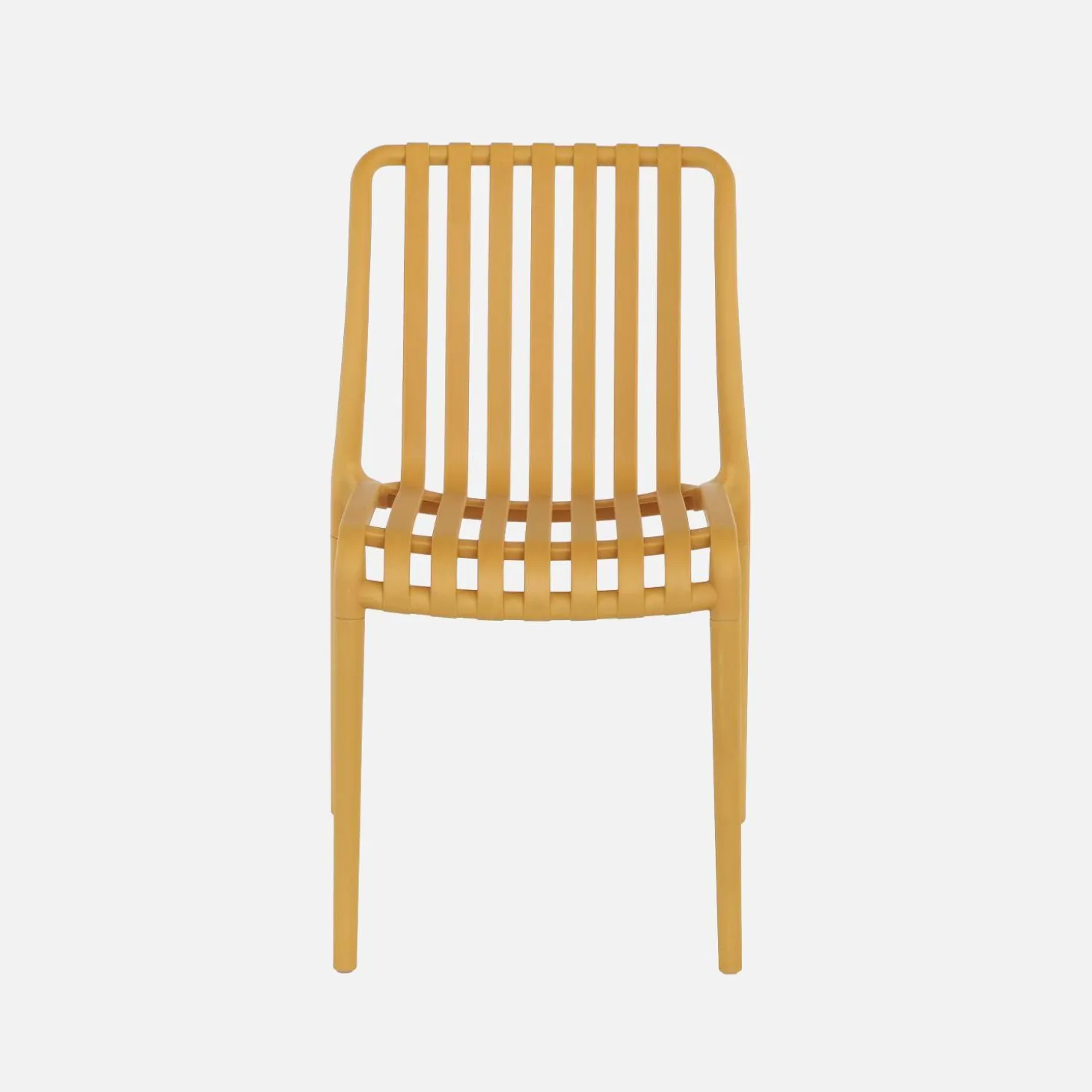 Set of 4 stackable plastic garden chairs