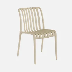 Set of 4 stackable plastic garden chairs