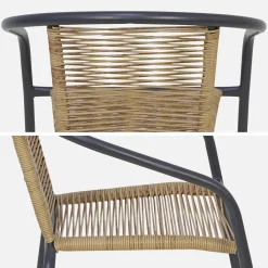 Set of 4 steel and resin garden armchairs
