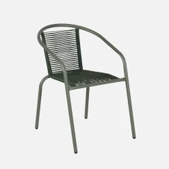 Set of 4 steel and resin garden armchairs