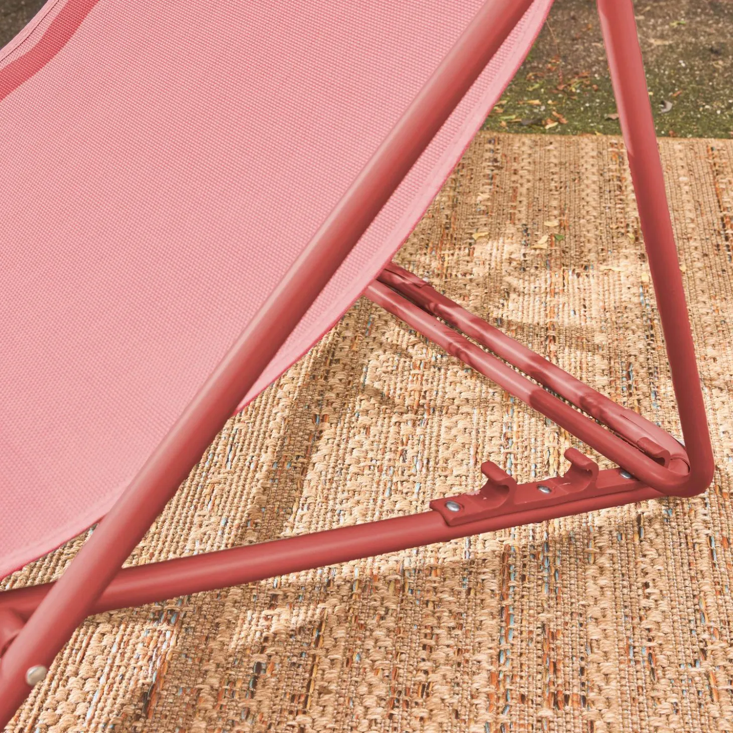 Set of 4 textilene folding sun loungers of steel