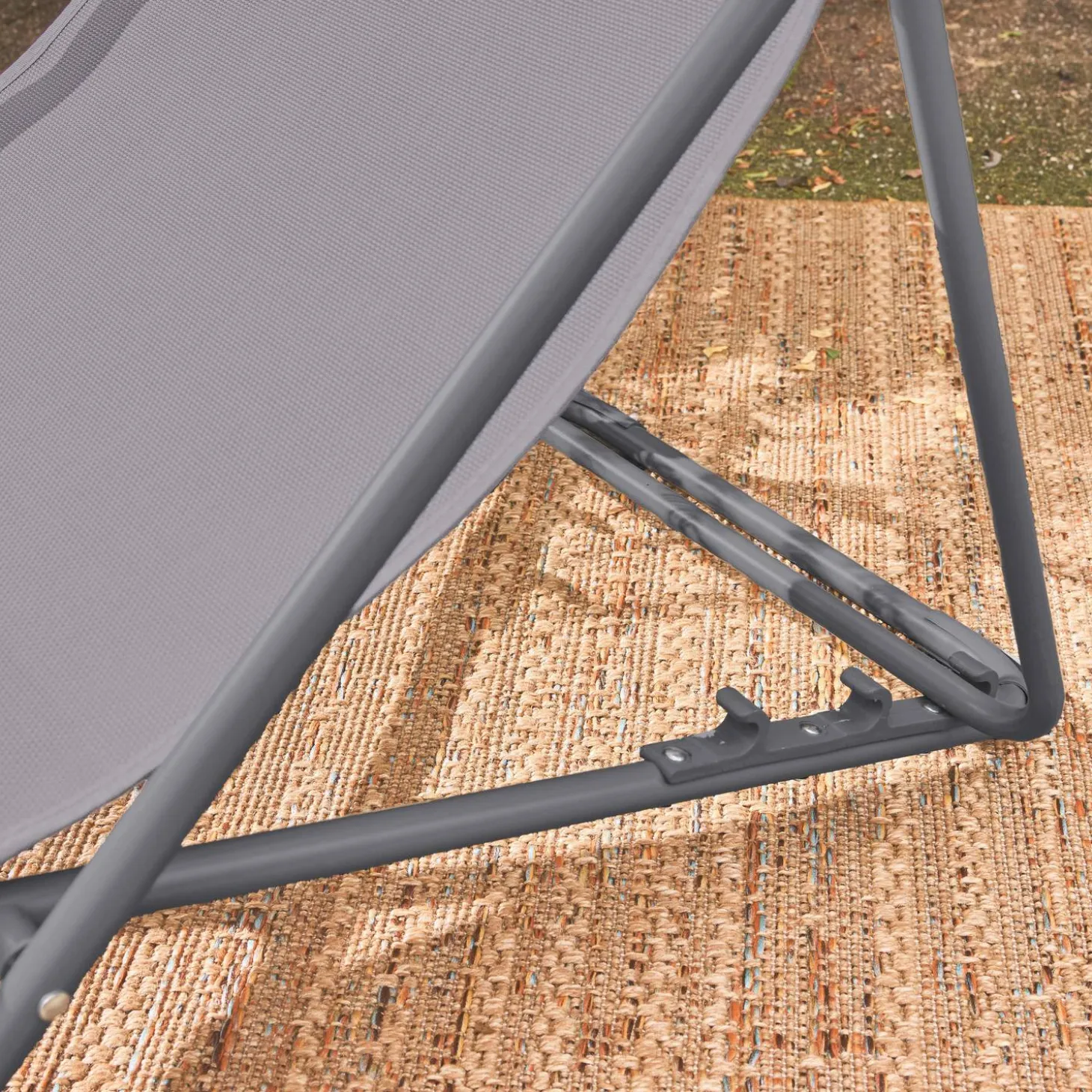 Set of 4 textilene folding sun loungers of steel
