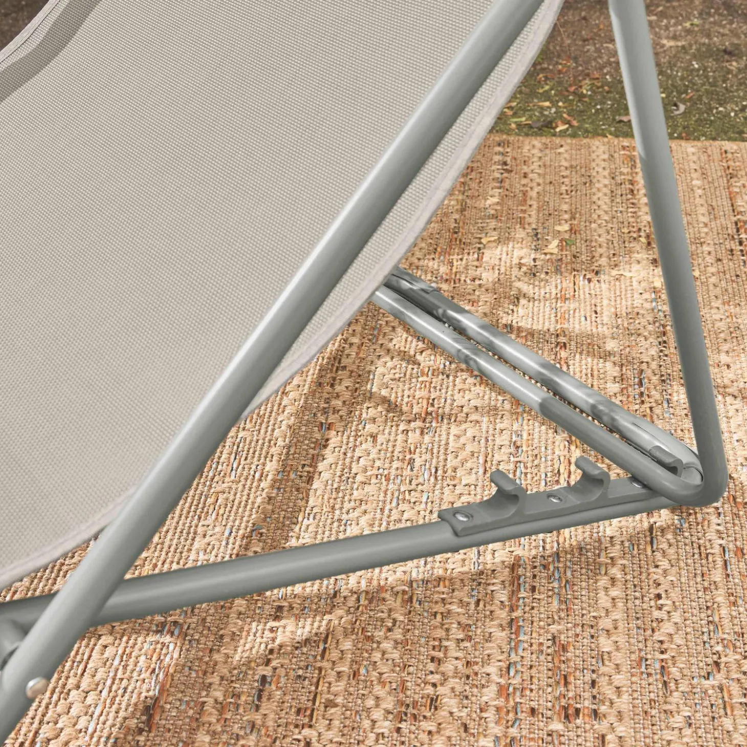Set of 4 textilene folding sun loungers of steel