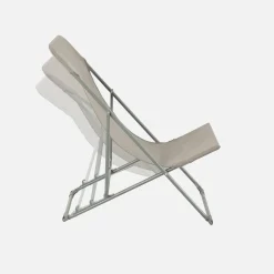 Set of 4 textilene folding sun loungers of steel