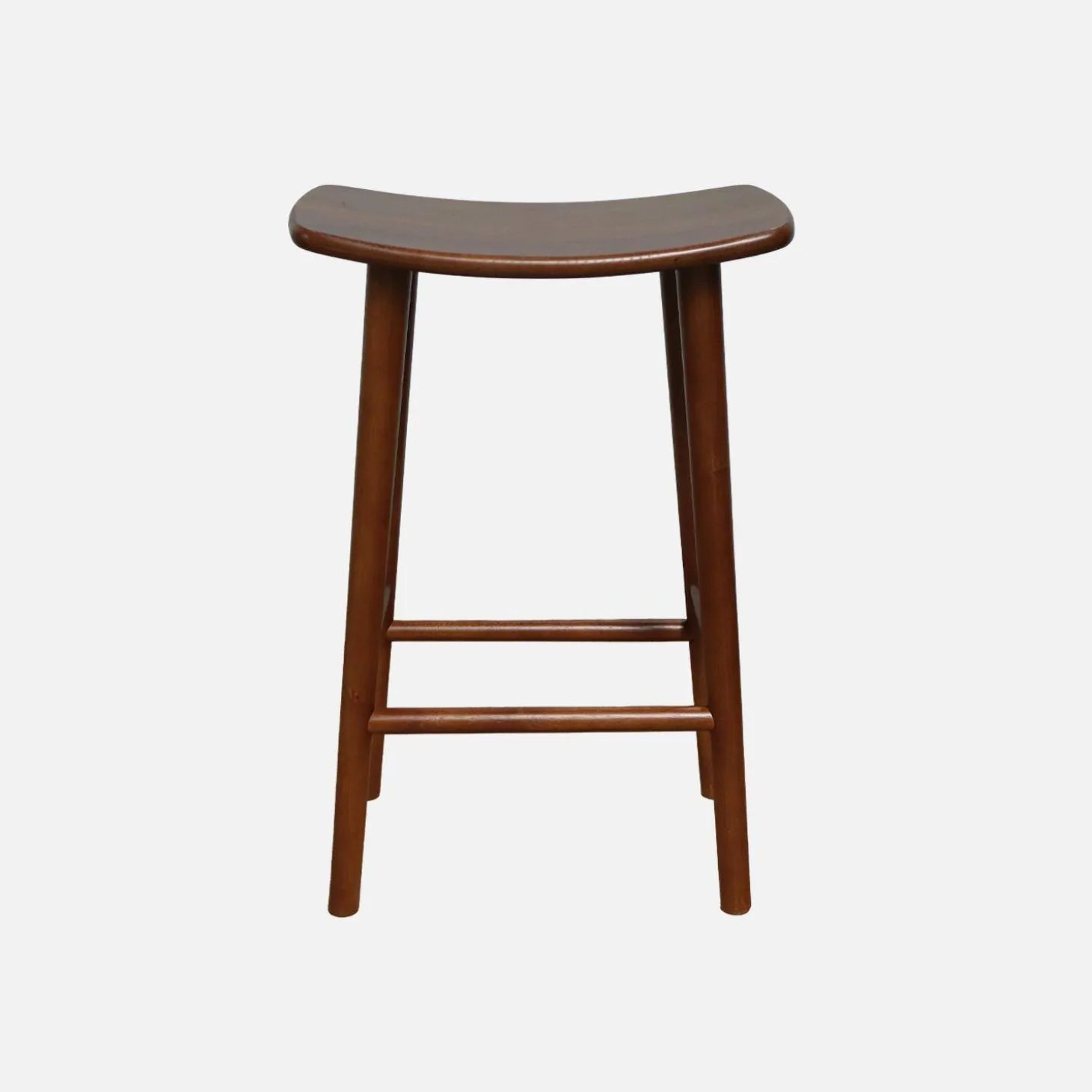 Set of 2 vintage bar stools, rubberwood