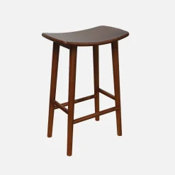 Set of 2 vintage bar stools, rubberwood