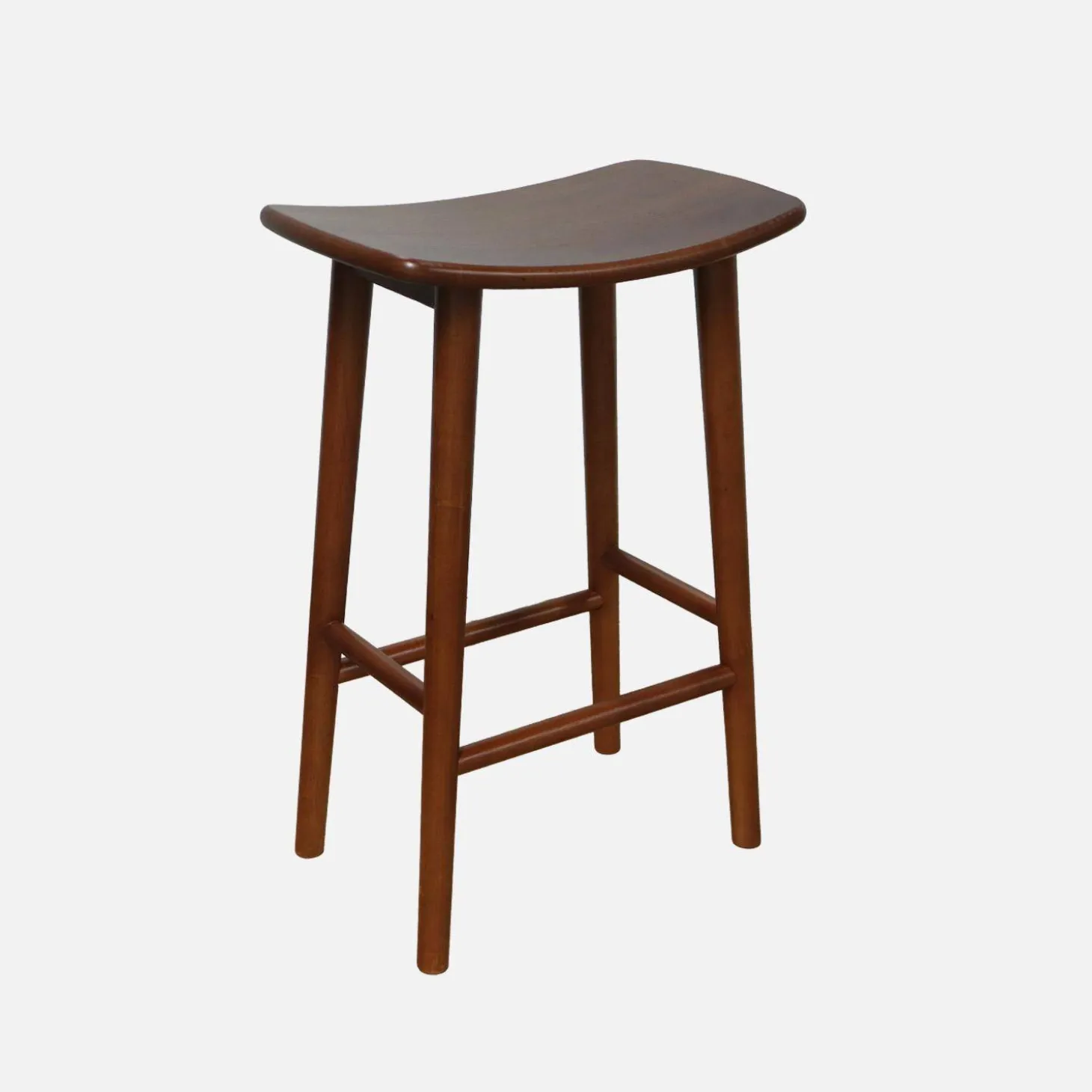 Set of 2 vintage bar stools, rubberwood