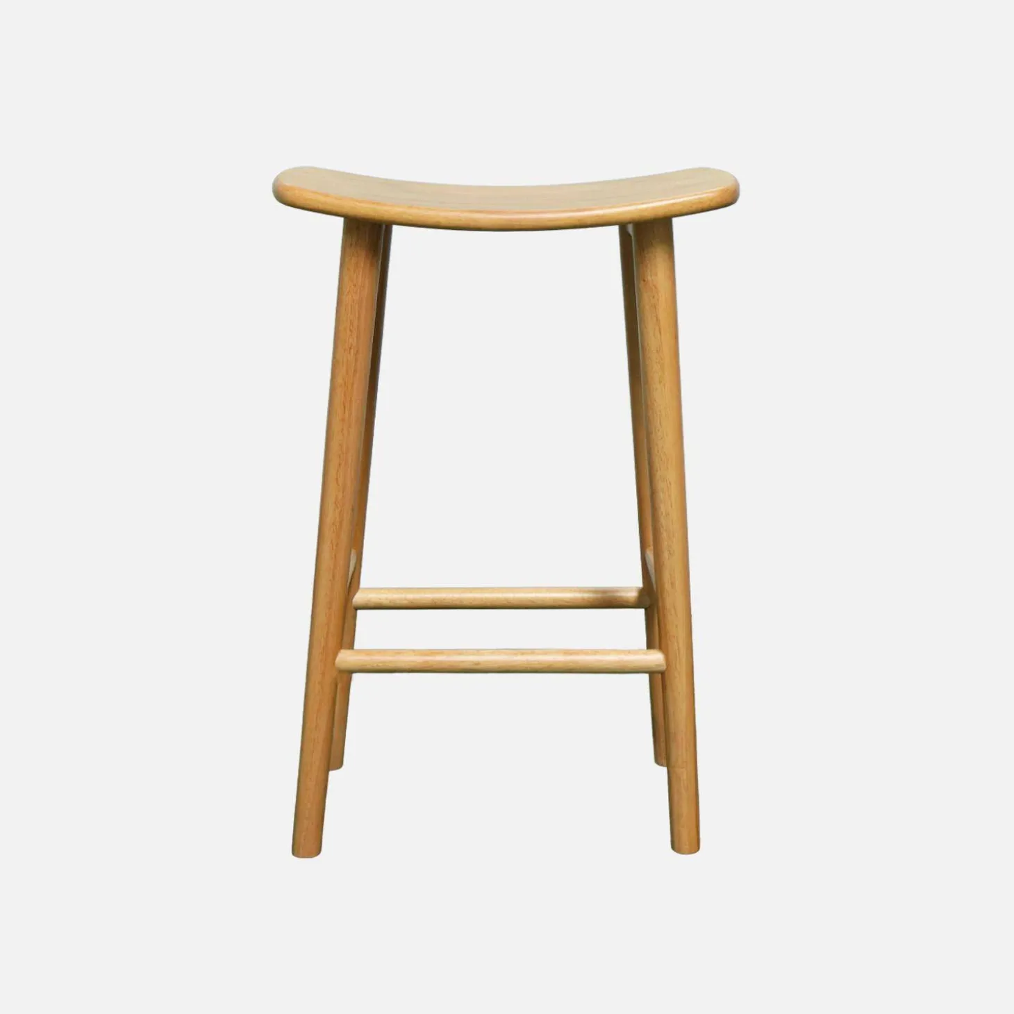 Set of 2 vintage bar stools, rubberwood