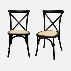 Set of 2 Vintage Wooden Bistro Chairs
