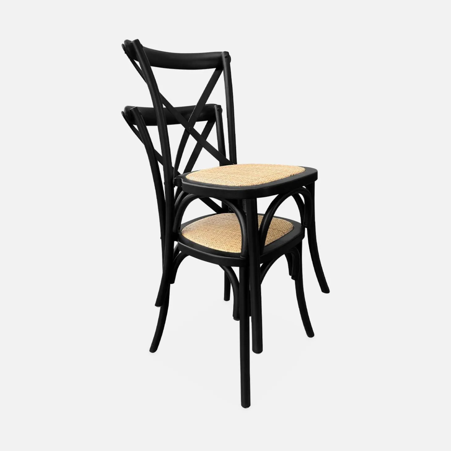 Set of 4 vintage wooden bistro chairs